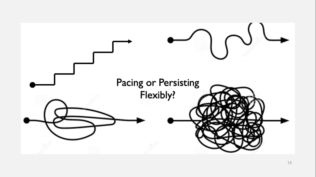 Do you pace or do you persist?(flexibly)?